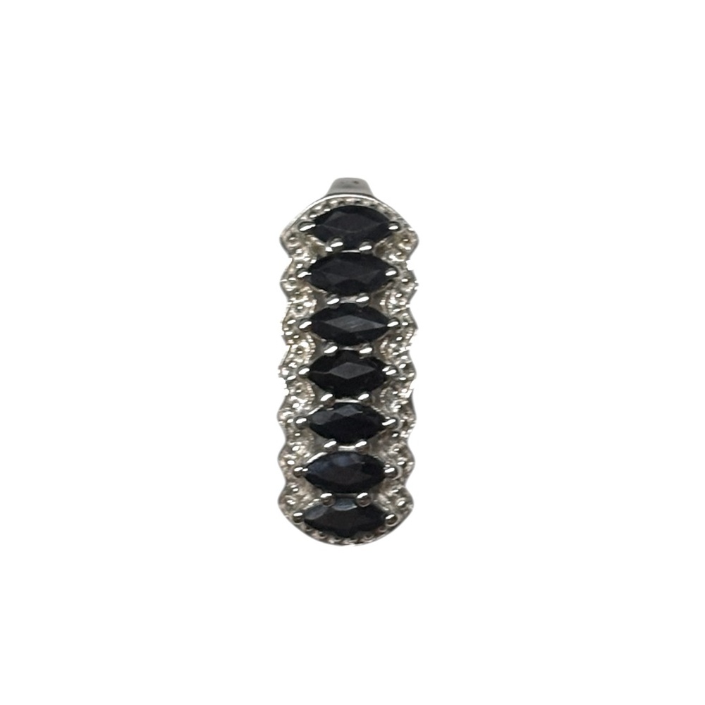Sterling Silver Sapphire Drop Bar Pendant